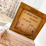 Handmade Rustic Vintage Flowers Sign Sm - Moms Flowers 12652