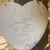 8" Heart - Mom Strong Fearless 12674