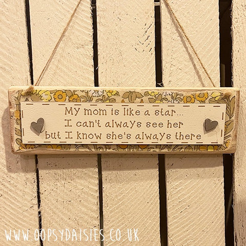 Pallet Block with Plaque - Mom / Star 12706
