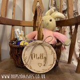 Easter / Flower Girl Basket with Personalised Name Tag 12732