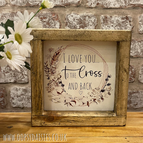 Handmade Rustic Sign Sm - Love to Cross & Back 12831