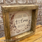 Handmade Rustic Sign Sm - Love to Cross & Back 12831