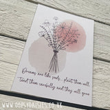 Print / Postcard Fine Line Flowers - Dreams are Like Seeds 13064