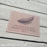 Print / Postcard Feather - He Will Cover You 13065