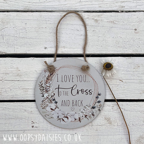 Round Plaque - Love to Cross & Back 13071