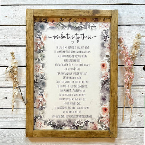 Handmade Rustic Sign Long Lg - Psalm 23 13076