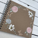 Personalised Scrapbook Brown - Flower Wreath 13093