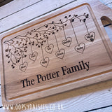 Chopping Board Lg with Handle & Ridge - Family Tree 13170