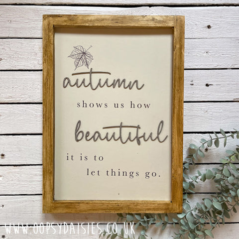 Handmade Rustic Sign Long Lg Thankful Range - Autumn Shows Us 13286