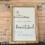 Handmade Rustic Sign Long Lg Thankful Range - Autumn Shows Us 13286