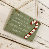 Personalised Candy Cane Plq - Wishes & Kisses 13557