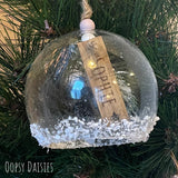 Personalised Glass Bauble with Tag & Branch 13580
