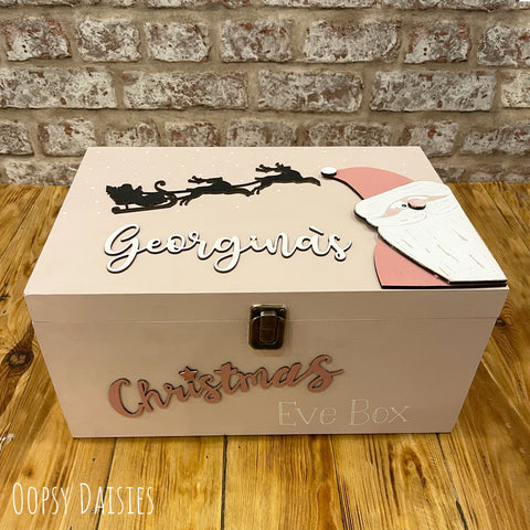 Personalised Christmas Eve Box Pink - Santa 13605