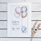 Print Personalised Nursery Print - Balloons 13644