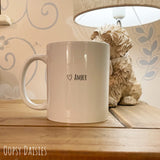 Feather Mug with Pink Handle - He will cover You 13631