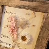 Personalised Dried Flowers Sign Sm 13649