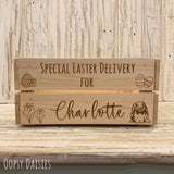 Personalised Easter Crate - Engraved Bunny & Eggs 13681