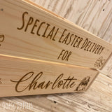 Personalised Easter Crate - Engraved Bunny & Eggs 13681