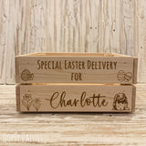 Personalised Easter Crate - Engraved Bunny & Eggs 13681