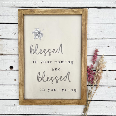 Handmade Rustic Sign Long Lg - Blessed 13734