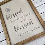 Handmade Rustic Sign Long Lg - Blessed 13734