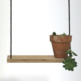 Long Hanging Wood Shelf - Black 10193