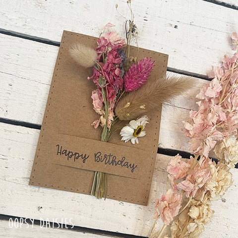 Mini Posy on Card in Gift Box - Happy Birthday 13844