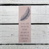 Bookmarker Feather - He Will Cover You 13869