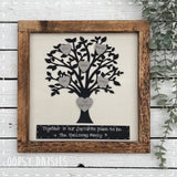 Personalised Family Tree in Square Rustic Wooden Frame  14161