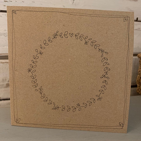 Personalised Card with Round Wreath 9916