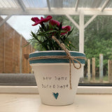 Personalised Plant Pot Sm - Stripe & Stamp 10009