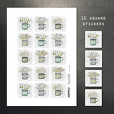 Sticker Sheet - Flowers in Mug 12451