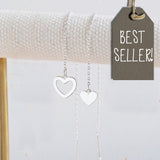 Thread Throw Mismatched Heart Earrings in Silver 11220