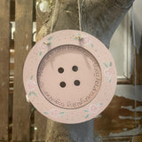 Personalised Wooden Button with Floral Border 4401