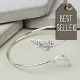 Silver Feather Bangle 11223