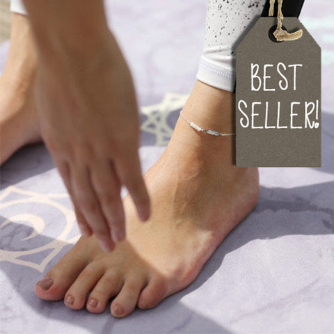 Sterling Silver Feather Anklet 11219