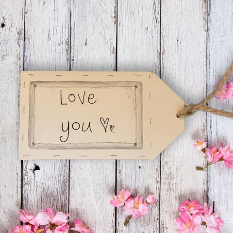 Handmade Wooden Gift Tag - Love You 9875