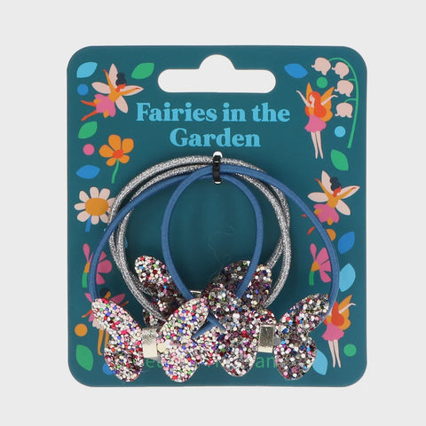 Glitter Butterfly Hair Bands (4) - Fairies in the Garden 14106