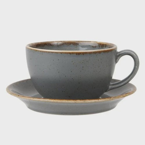 Cappuccino Bowl Shape Cup & Saucer in Storm 14244