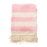 Scandi Boho Blanket Throw - Pink 11502