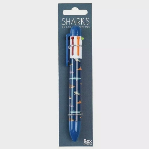 Six Colour Pen - Sharks 14098