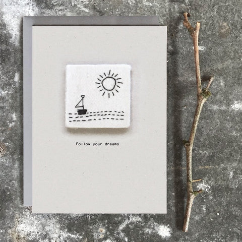 Embroidered Card - Follow Your Dreams 11554