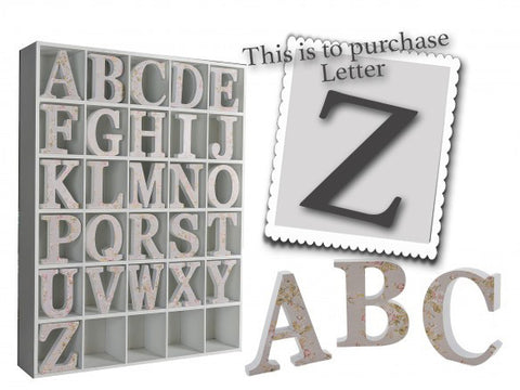 Wooden Grey Letter Z 3498