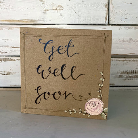 Handmade Rose Card - Get Well Soon 9880