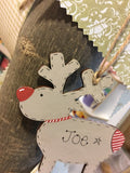Personalised Reindeer Christmas Plaque 4041