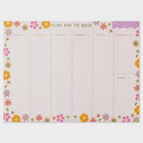 Raspberry Blossom Weekly Planner Pad - Retro Floral 13965