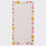 Raspberry Blossom List Pad - Retro Floral 13963