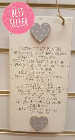 Handmade Long Picture Plaque - Walk with Grandma 4677