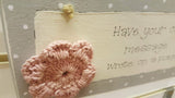 Personalised Long plq with Crocheted Flower 4760