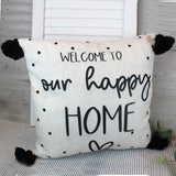 Happy Home Cushion in Black & White 12785